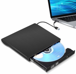 外付け DVDドライブ USB 3.0 type-c 外付CD・DVDドライブ CD/DVDプレーヤー 外付け光学ドライブ PC外付けドライブ ポータブルドライブ CD