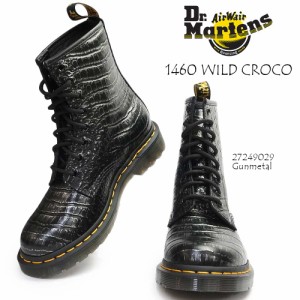 ドクターマーチン レディース 1460 W ワイルドクロコエンボス 8ホール レザー レースアップ ショートブーツ Dr.Martens