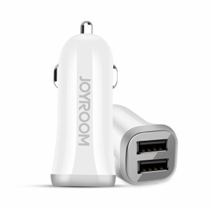 JOYROOM カー チャージャー 3.1A 2USB ケーブル無 ジョイルーム ホワイト 3.1A 2USB Car charger No Cable White スマホ 充電器