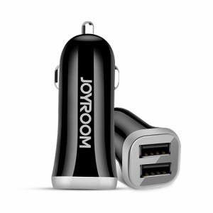 JOYROOM カー チャージャー Type-C 3.1A 2USB ケーブル付き ジョイルーム ブラック 3.1A 2USB Car charger with Type-C Cable Black