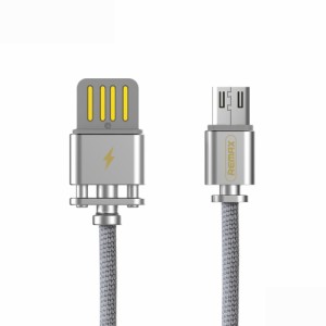 REMAX スマホ microUSB 急速充電 転送ケーブル リマックス 2.1A 1.0m DOMINATOR シルバー RC-064m