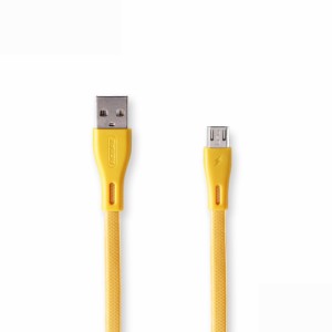 REMAX スマホ microUSB 充電 転送ケーブル リマックス 2.1A 1.0m Full Speed Pro data cable ゴールド RC-090m