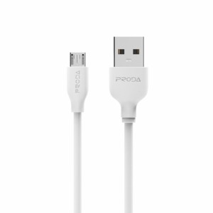 REMAX スマホ microUSB 急速充電 転送ケーブル リマックス 2.1A 1.0m PRODA Fast Charging Cable ホワイト PD-B15m 断線防止 長持ち 軽い