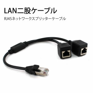 LANケーブル 分岐ケーブル 二股ケーブル 二股 アダプター 分配 コネクタ RJ45分配器 LAN RJ45 ネットワークスプリッターケーブル