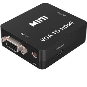 VGA TO HDMI 変換アダプタ、 HOUREIHOU 金メッキVGA→HDMI 出力 ビデオ変換アダプタ USB給電 1080P対応 (給電用USBケーブル付属) (VGA TO