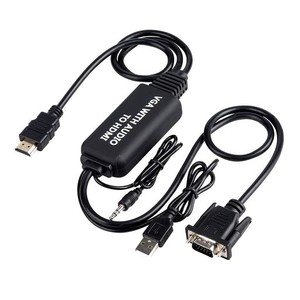 VGA HDMI 変換ケーブル 1.2M VGA TO HDM I変換アダプタケーブル VGA-HDMI変換アダプタ 3.5MM 音声転送 1080P HDTV PC モニタ パソコン 用