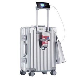 [トルナーレ] スーツケース カップホルダー付き キャリーケース 携帯スタンド USBポート付き 充電 キャリーバッグ アルミフレーム 機内持