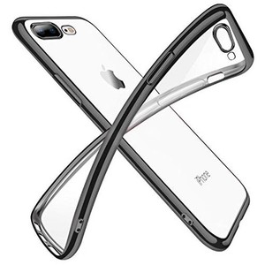 IPHONE8PLUS ケース IPHONE7PLUS ケースクリア 透明 TPU シリコン メッキ加工 スリム 薄型 5.5インチ スマホケース 耐衝撃 ストラップホ