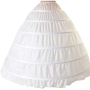 [BTKAKAN] ロングパニエ ワイヤー6本 ボリューム パニエ ロング レディース ウェディング 花嫁 ドレス用 大きいサイズ ホワイト FREE