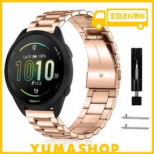 ROSOKI 20MM バンドGARMIN FORERUNNER 165 / GARMIN VIVOACTIVE 5 / VIVOACTIVE 3 / GARMIN V?VOMOVE TREND 対応 ステンレス製 金属バン