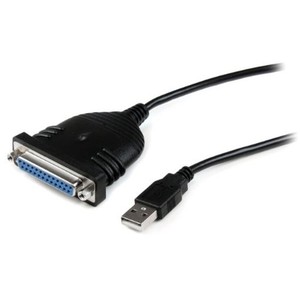 startech.com usb - パラレル(d-sub 25ピン) プリンタ変換ケーブル 1.8m usb a - db25(ieee1284準拠) オス/メス icusb1284d25