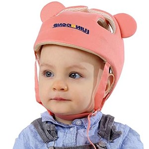 ベビーヘルメット　赤ちゃん　頭ガード　クマ耳付き　　室内用 　転倒防止　衝撃緩和　360°保護　サイズ調節可　綿100％　超軽量　通気
