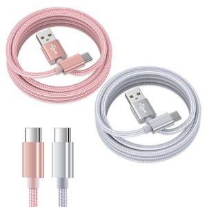 VEDFOAD USB-A TO USB-C充電ケーブル スマホ充電ケーブル【1.8M*2本セット*2色】アンドロイドケーブル 2.4A急速充電 USB充電ケーブル ナ