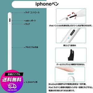 RUNBOD タッチペン IPHONE対応 タッチペン IPADタッチペン アイフォンたっちぺん スタイラスペン 磁気吸着機能対応 USB充電式