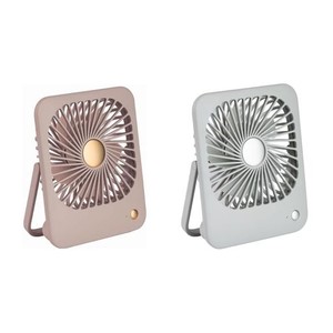 【2024年モデル】SMALY MINI DESK FAN ミニデスクファン ベージュ×グレー 卓上扇風機 3段階風量調整 充電池 USB充電 TYPE-C 対応 ギフト