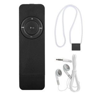 VGEBY MP3音楽プレーヤー ストラップ付き MP3プレーヤー ポータブル 拡張サポート 小型 黒