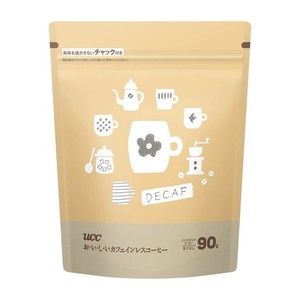 お・い・し・いカフェインレス UCC おいしいカフェインレスコーヒーインスタントコーヒー 袋 90G 【詰め替え】【デカフェ】【ノンカフェ