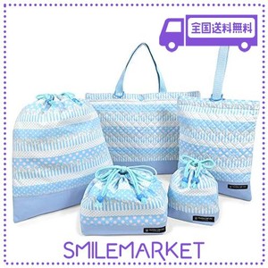 入園・入学5点セット キルティング (レッスンバッグQ/シューズケースQ/体操服袋/お弁当袋/コップ袋) ポルカドットとレースリボンに魅せら