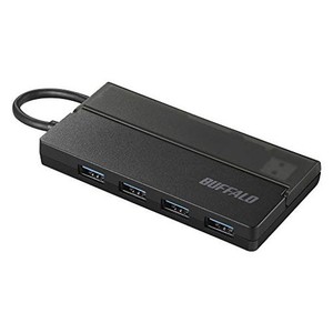 バッファロー usb ハブ ps4 ps5 windows chromebook 対応 usb3.0 スリムタイプ バスパワー 4ポート ケーブル収納 持ち運びに便利 日本メ