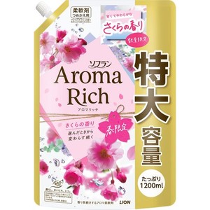 【大容量】ソフラン アロマリッチ さくらの香り 柔軟剤 詰め替え 特大1200ML