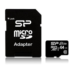 シリコンパワー MICROSD カード 64GB CLASS10 UHS-1対応 最大読込85MB/S アダプタ付 永ブラック SP064GBSTXBU1V10SP