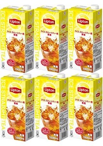 リプトン紅茶 アイスストレートティー用 無糖 [ 業務用 紅茶飲料 アイスティー ] 1000ML×6本