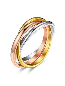 [BESTYLE] リング レディース 指輪 トリニティ 3連 細身 ステンレス製 金属アレルギー対応 メンズ ペアリング ゆびわ 結婚指輪 男女兼用 