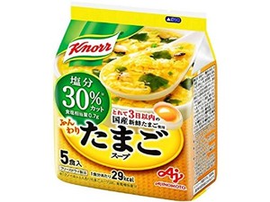 味の素 クノール ふんわりたまごスープ 塩分30% カット 袋 5食入 ×5個