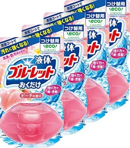 【まとめ買い】液体ブルーレットおくだけ トイレタンク芳香洗浄剤 ピーチの香り 詰め替え用 70ML×4個