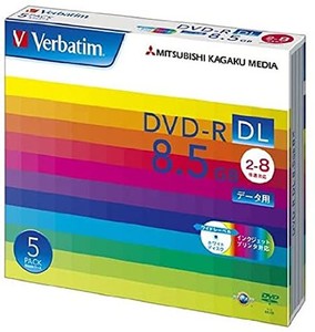 VERBATIM バーベイタム 1回記録用 DVD-R DL 8.5GB 5枚 ホワイトプリンタブル 片面2層 2-8倍速 DHR85HP5V1