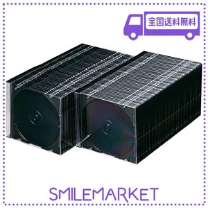 サンワサプライ BLU-RAY・DVD・CDケース(スリムタイプ・100枚セット・ブラック) FCD-PU100MBKN