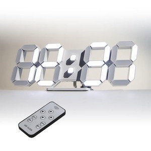 KOSUMOSU デジタル時計 LED 壁掛け 置き時計 明るさ自動感応 3D LED CLOCK 目覚まし時計 10インチリモコン付きナイトランプ年/月/日温度