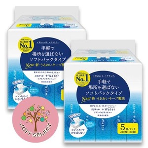 エリエール プラスウォーター ソフトパックタイプ 5個パック 240枚(120組)×2セット ティッシュ オリジナルステッカー付き