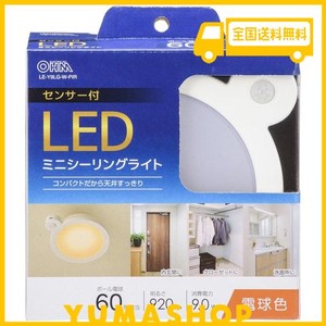 オーム(OHM) オーム電機 LEDミニシーリングライト(明暗・人感センサー付き/920 LM/9.0W/電球色/ホワイト)