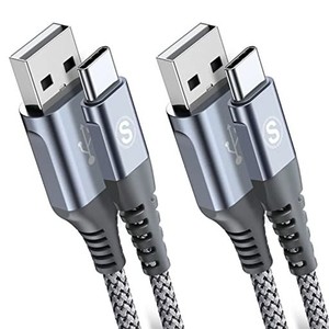 USB TYPE C ケーブル【2M/2本セット】SWEGUARD USB-C & USB-A 3.1A USB C ケーブル【QC3.0対応 急速充電】 タイプC 充電ケーブルIPHONE 1