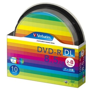 三菱化学メディア VERBATIM DVD-R DL 8.5GB 1回記録用 2-8倍速 スピンドルケース 10枚パック ワイド印刷対応 ホワイトレーベル DHR85HP10