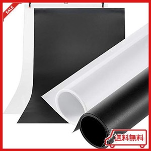 MEKING 撮影用 PVC マット&ミラー反射面 両面対応 背景布 バックペーパー 60CM X130CM ホワイト＆ブラック 2色セット 写真撮影用