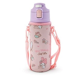 サンリオ 子供用 水筒 470ML 直飲み ワンタッチ ステンレス ボトル マイメロディ MY MELODY 保冷専用 ショルダーヒモが付いたポーチ付き 