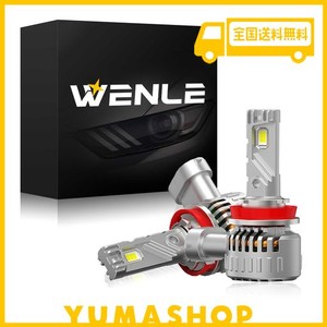 WENLE(ウエンレ) 超爆光 H8/H9/H11/H16共用 LEDヘッドライト 新車検対応 110W 24000LM ホワイト 6000K 12V車対応 光軸調整フリー 無極性 