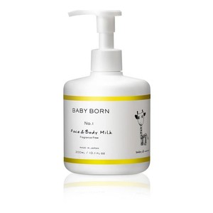 BABY BORN ベビーボーン FACE & BODY MILK ベビーローション 乳液 無添加 300ML 赤ちゃん 子供 東原亜希 高橋ミカ (無香料)