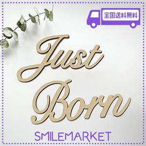 ニューボーンフォト 新生児JUST BORN 月齢フォト ウッドレター 出産祝い マンスリーバナー 撮影小物 撮影アイテム 木製 レターバナー ベ