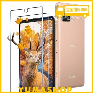 【2+2枚セット】 対応 AQUOS SENSE4/SENSE4 LITE (SH-41A/SH-RM15/SENSE5G/SHG03/SH-53A に対応) ガラスフィルム 2枚 + 2枚カメラフィル