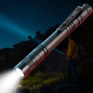 LED 懐中電灯 小型 防水ペンライト 明るいハンドライト 小型懐中電灯 超軽い 滑り止め ミニペン型 防災/夜釣り/山登り/夜間作業/キャンプ