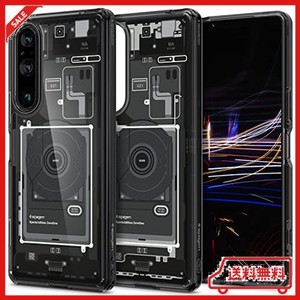 SPIGEN XPERIA 1 V ケースカバー ストラップ [ SO-51D ] TPU バンパーケース 2重構造 米軍MIL規格取得 耐衝撃 すり傷防止 黄ばみ無し ワ