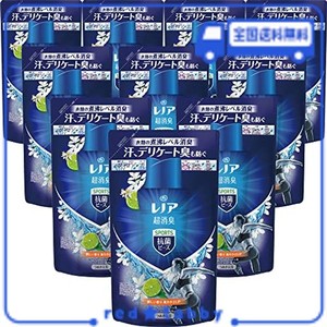 [ケース販売] レノア 超消臭 抗菌ビーズ スポーツ クールリフレッシュ&シトラス 詰め替え 430ML×10袋