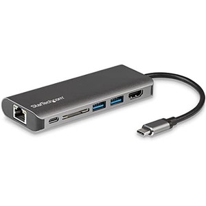STARTECH.COM USB TYPE-Cマルチ変換アダプター/USB-Cマルチハブ/4K HDMI/USB 3.0ハブ(2X USB-A)/SD & SDHCカードリーダー/ギガビット有線