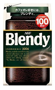 AGF ブレンディ 袋【 インスタントコーヒー 】【 水に溶けるコーヒー 】【 カフェオレ 好きに 】【 詰め替え 】 200グラム (X 1)