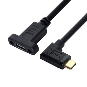 CHENYANG CY USB C 延長ケーブル、USB 3.1 TYPE C オス - メス 90度 L字型延長データケーブル 30CM