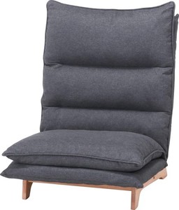 不二貿易 座椅子 ソファー 1人掛け 幅70×奥行80~120×高さ94CM ダークグレー ハイバック リクライニング 可動ヘッドレスト フィット2 19