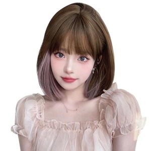 SOFEIYAN ウィッグ ショート ボブ インナーカラー 個性 かつら 女性 フルウィッグ レディーズ ？ストレート 女装 原宿 小顔 耐熱 自然 日